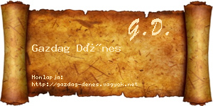 Gazdag Dénes névjegykártya