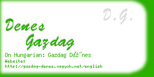 denes gazdag business card